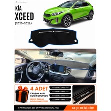 E-BİZ Kia X-Ceed (2020-2025) Uyumlu Torpido Koruma, Torpido Örtüsü, Torpido Kılıfı - Siyah-Mavi - KI005