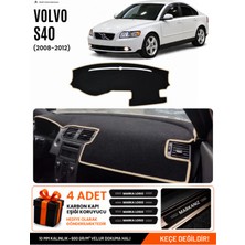 E-BİZ Volvo S40 (2008-2012) Uyumlu Torpido Koruma, Torpido Örtüsü, Torpido Kılıfı - Siyah-Bej - VO002