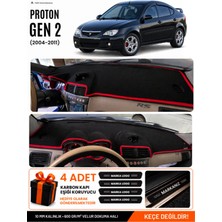 E-BİZ Proton Gen 2 (2004-2011) Uyumlu Torpido Örtüsü, Torpido Kılıfı - Siyah-Kırmızı - PR001