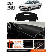 E-BİZ Seat Toledo (1995-2005) Uyumlu Torpido Koruma, Torpido Örtüsü, Torpido Kılıfı - Siyah-Gri - SE010