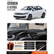 E-BİZ Citroen C-Elysee (2012-2022) Uyumlu Torpido Koruma, Torpido Örtüsü, Torpido Kılıfı - Siyah - CI009