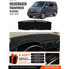 E-BİZ Volkswagen Transporter T6 Kapaklı (2015-2020) Uyumlu Torpido Örtüsü, Torpido Kılıfı - Siyah - VW030