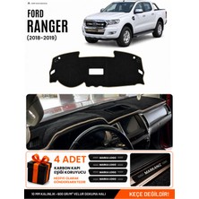 E-BİZ Ford Ranger (2018-2019) Uyumlu Torpido Koruma, Torpido Örtüsü, Torpido Kılıfı - Siyah-Bej - FO015