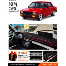 E-BİZ Tofaş Serçe (1984-1995) Uyumlu Torpido Örtüsü, Torpido Kılıfı - Siyah-Kırmızı - TF004