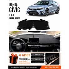 E-BİZ Honda Cıvıc Fe1 (2022-2026) Uyumlu Torpido Koruma, Torpido Örtüsü, Torpido Kılıfı - Siyah - HO020