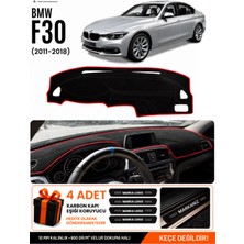 E-BİZ Bmw F30 (2010-2018) Uyumlu Torpido Koruma, Torpido Örtüsü, Torpido Kılıfı - Siyah-Kırmızı - BM005