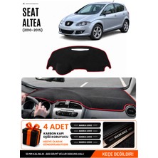 E-BİZ Seat Altea (2010-2015) Uyumlu Torpido Koruma, Torpido Örtüsü, Torpido Kılıfı - Siyah-Kırmızı - SE001