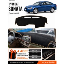 E-BİZ Hyundai Sonata (2004-2007) Uyumlu Torpido Koruma, Torpido Örtüsü, Torpido Kılıfı - Siyah-Bej - HU029