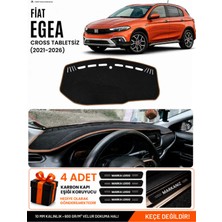 E-BİZ Fiat Egea Cross (2021-2026) Tabletsiz Uyumlu Torpido Örtüsü - Siyah-Kahverengi - FI011