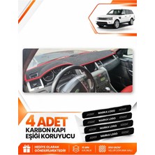 E-BİZ Land Rover Range Rover Sport (2005-2013) Uyumlu Torpido Koruma Kılıfı Örtüsü - Siyah-Kırmızı - LR004