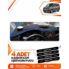 E-BİZ Volkswagen Transporter T6 Çukurlu (2015-2020) Uyumlu Torpido Koruma Örtüsü - Siyah-Mavi - VW028