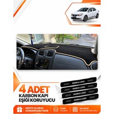 E-BİZ Renault Symbol Üst Kapaklı (2013-2021) Uyumlu Ön Örtüsü Torpido Koruma Kılıfı - Siyah-Bej - RE014