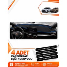 E-BİZ Cupra Formentor (2020-2026) Uyumlu Ön Torpido Koruma Kılıfı Halısı Örtüsü - Siyah-Mavi - SE011