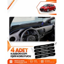 E-BİZ Toyota Yaris (2014-2019) Uyumlu Ön Torpido Koruma Kılıfı Halısı Koruyucu Örtüsü - Siyah-Mavi - TO026