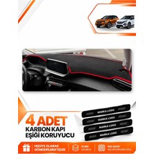 E-BİZ Peugeot 2008 (2020-2026) Uyumlu Ön Torpido Koruma Kılıfı Halısı Örtüsü - Siyah-Kırmızı - PE011