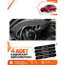 E-BİZ Seat Cordoba (2001-2008) Uyumlu Ön Göğüs Torpido Koruma Kılıfı Halısı Koruyucu - Siyah-Gri - SE003