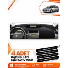 E-BİZ Cıtroen C4 (2004-2009) Uyumlu Torpido Koruma Koruyucu Kılıfı Halısı Örtü Göğüs Panel - Siyah - CI018