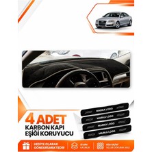 E-BİZ Audı A6 (2005-2011) Uyumlu Ön Örtüsü Göğüs Torpido Koruma Koruyucu Kılıfı Halısı - Siyah-Bej - AU004