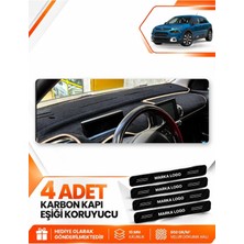 E-BİZ Cıtroen Cactus (2018-2020) Uyumlu Ön Örtüsü Torpido Koruma Kılıfı Halısı - Siyah-Bej - CI017