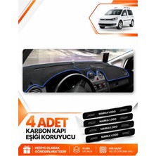 E-BİZ Volkswagen Caddy (2010-2015) Uyumlu Ön Torpido Koruma Kılıfı Halısı Örtüsü - Siyah-Mavi - VW002