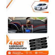 E-BİZ Hyundai Accent Blue (2011-2017) Uyumlu Ön Torpido Koruma Kılıfı Örtüsü - Siyah-Kırmızı - HU011