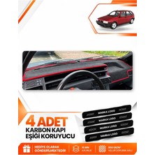 E-BİZ Fıat Tipo (1992-1997) Dijital Konsol Uyumlu Ön Torpido Koruma Kılıfı Örtüsü - Siyah-Kırmızı - FI018