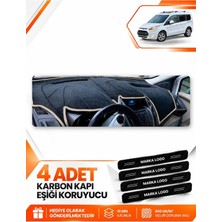 E-BİZ Ford Tourneo Connect (2013-2020) Uyumlu Ön Örtüsü Torpido Koruma Kılıfı Halısı - Siyah-Bej - FO018