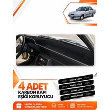 E-BİZ Renault 9 Broadway (1985-2000) Uyumlu Ön Torpido Koruma Kılıfı Halısı Koruyucu - Siyah-Gri - RE003