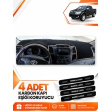 E-BİZ Toyota Hilux (2005-2014) Uyumlu Ön Örtüsü Torpido Koruma Koruyucu Kılıfı Halısı - Siyah-Bej - TO018