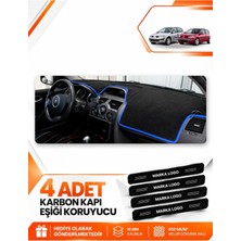 E-BİZ Renault Megane 2 Küçük Ekranlı (2002-2009) Uyumlu Torpido Koruma Kılıfı Örtüsü - Siyah-Mavi - RE039