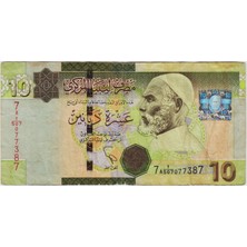 Banknoting Libya 10 Dinar 2011 Çok Temiz(-)