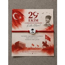 Blondcoo Trend 29 Ekim Temalı 10 Adet Hediye Kartlı Atatürk Temalı Bileklik