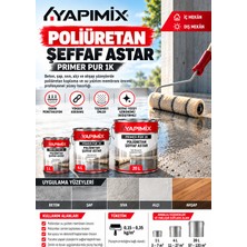 Yapımix Primer Pur 1k - Poliüretan Şeffaf Astar  – Beton, Şap, Sıva, Alçı ve Ahşap Yüzey Astarı - Poliüretan Yalıtım Öncesi Yüzey Astarı – 1 L / 4 L / 20 L