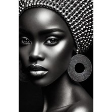 Afrikalı Siyahi Kadın Kanvas Tablo 70X100