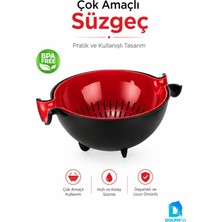 Dolphfin Çok Amaçlı Süzgeç ve Badya Seti 30X25X13 cm Sebze Meyve Makarna Süzme Kabı Bpa Içermez