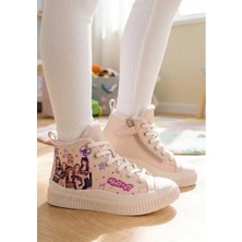 Surpie Shoes Kız Çocuk Manifest Desenli Kürklü Bot