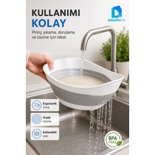 Dolphfin Katlanır Pirinç Süzgeci Ev Mutfak Banyo Pratik Kullanım Ürünü