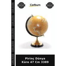 Carlburn Özel Üretim Dekoratif Salon Ofis Klasik Masaüstü Hediyelik Büyük Boy Pirinç Dünya Küre 47 cm 3389