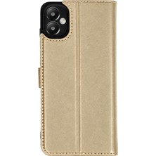 Efnaz Style Samsung Galaxy A05 Trend S Plus Kapaklı Kılıf - Gold
