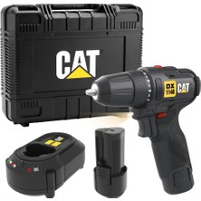 Cat DX1140 12VOLT/2.0AH Li-Ion Çift Akülü Kömürsüz Profesyonel Şarjlı Darbesiz Matkap