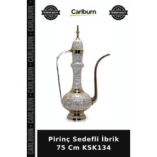 Carlburn Özel Üretim Dekoratif Salon Geleneksel Aksesuar Antika Görünümlü Pirinç Sedefli Ibrik 75 cm KSK134