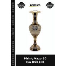 Carlburn Özel Üretim Dekoratif Salon Lüks Ev Aksesuarı Şık Pirinç Vazo 60 cm KSK160