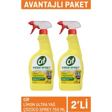 Cif Limon Ultra Yağ Çözücü Sprey 2 x 750 ml 4 Adet
