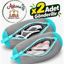 Aşkana 2’li XL Ayakkabı Yıkama Çantası,mikrofiber Şönil Dokulu Büyük Boy Ayakkabı Koruyucu Yıkama Filesi