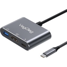 Tr Type-C To 4K HDMI Type-C PD100W Usb-A 3.0 Hub Dönüştürücü Adaptör