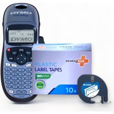 Tr Dymo Letratag Etiket Yazcı ve 10 Adet Şerit Etiket 12 mm x 4 mt Plastik Beyaz