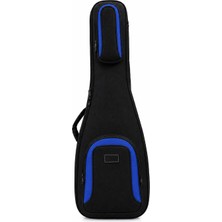 Erga Müzik Profesyonel Kalın Elektro Gitar Kılıfı-Çantası - Siyah - Mavi 1900 Denye Lüx Kumaş - %100 Su Geçirmez