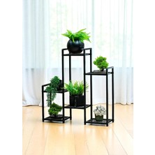 Tr Dekoratif Metal 6 Raflı Saksılık Katlı Dikey Saksı Standı Çiçeklik Bahçe ve Balkon Dekoru