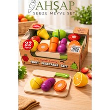 KoseToys Ahşap Sebze Meyve Seti 22 Parça 3+ Yaş İçin Eğlenceli Oyun Deneyimi