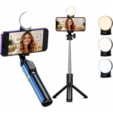Tr Yolans G4 LED Işıklı Selfie Çubuğu Tripod, 113 cm Uzayabilen Bluetooth Kumandalı Selfie Sti